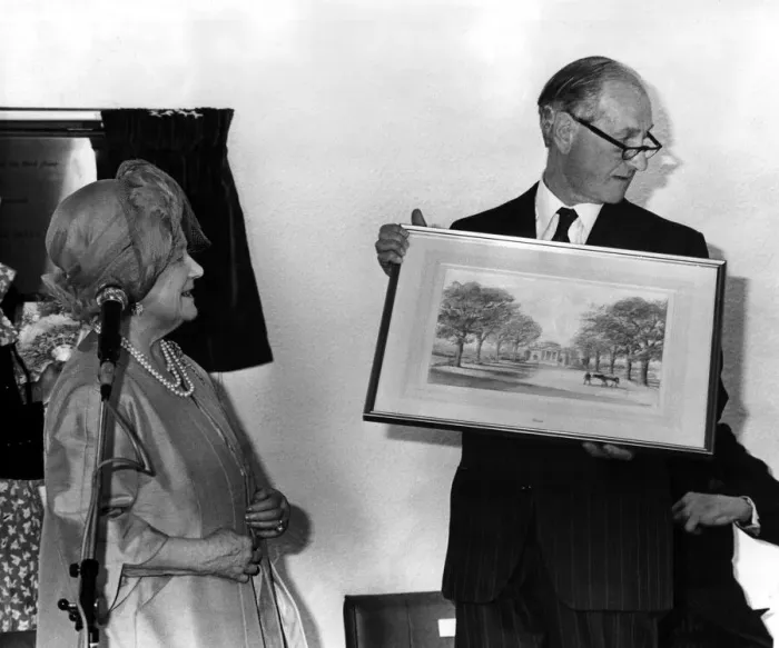Framed Print : Queen Elizabeth the Queen Mother North East Visits Queen Elizabeth Framed Print : Queen Elizabeth the Queen Mother North East Visits Queen Elizabeth
