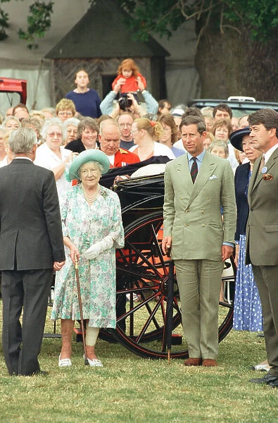 Queen Elizabeth The Queen Mother and Prince Charles, Prince of Wales at Sandringham