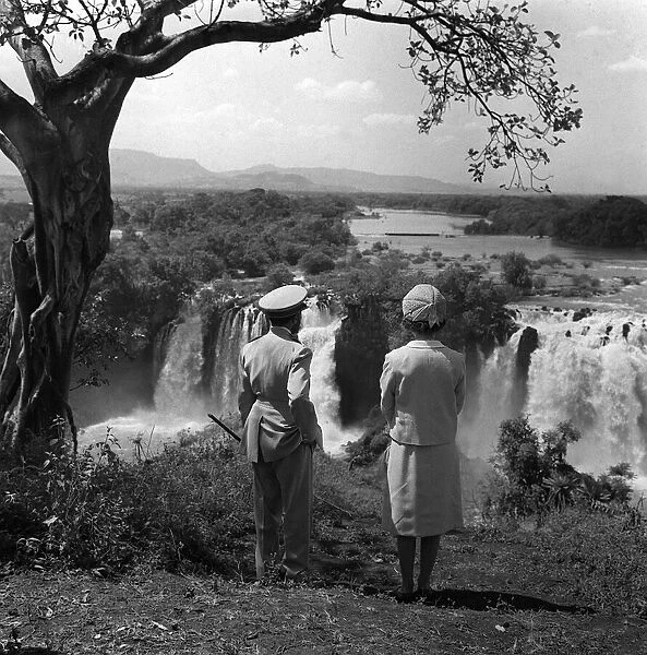 Queen Elizabeth at Tissisal Falls in Ethiopia with King Haile Selassie 8th January