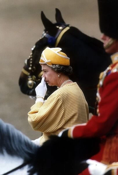 Queen Elizabeth at the Trooping of the Colour June 1991