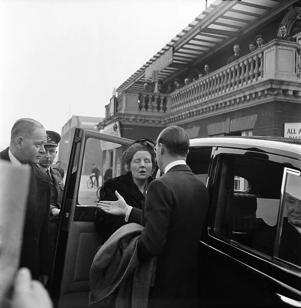 Queen Juliana piloted by her Husband Prince Bernhard arrived at Hendon RAF aerodrome in a