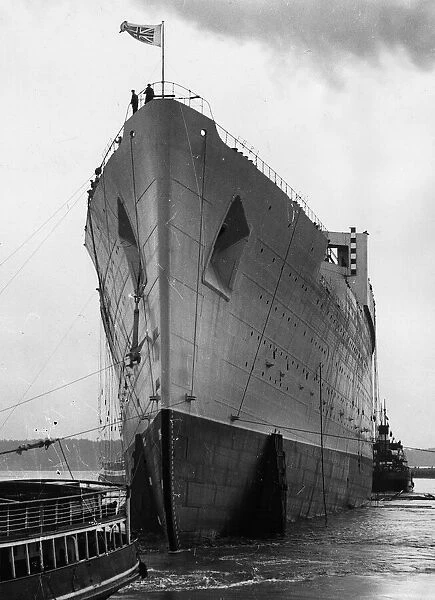The Queen Mary ship being launched at John Brown shipyard in Clydebank September 1934