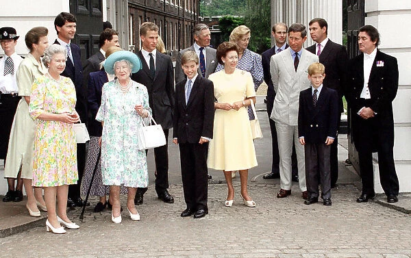 Queen Mother 94th birthday celebrations with other members of Royal family outside