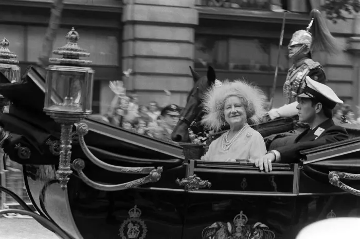 Framed Print : Queen Mother and Duke Of York in carriage July 1881 on the way to Prince Charles