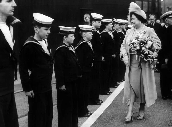 Queen Mother at the Launch of the Ark Royal - May 1950