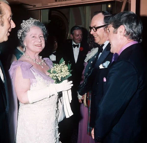 Queen Mother at the London Palladium with Eric Morecambe Ernie Wise