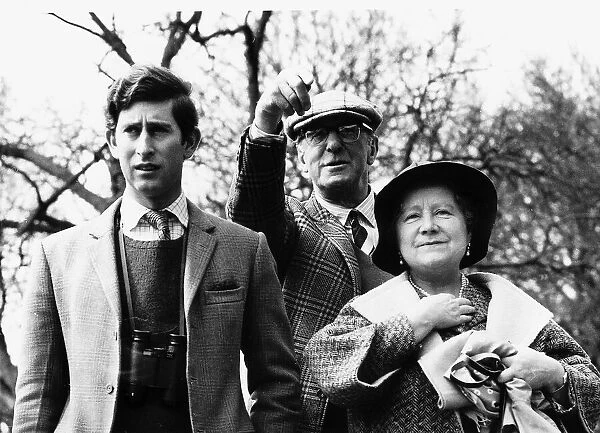 Queen Mother, Prince Charles and Duke of Beaufort at the Badminton Horse Trials