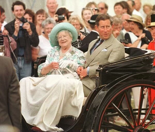 Queen Mother and Prince Charles at Sandringham Flower Show July 1996