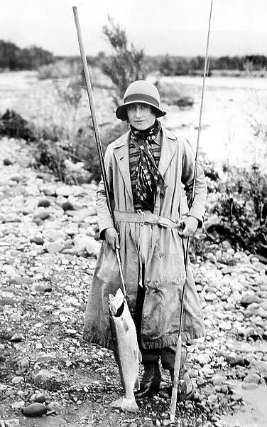 Queen Mother salmon fishing circa 1923