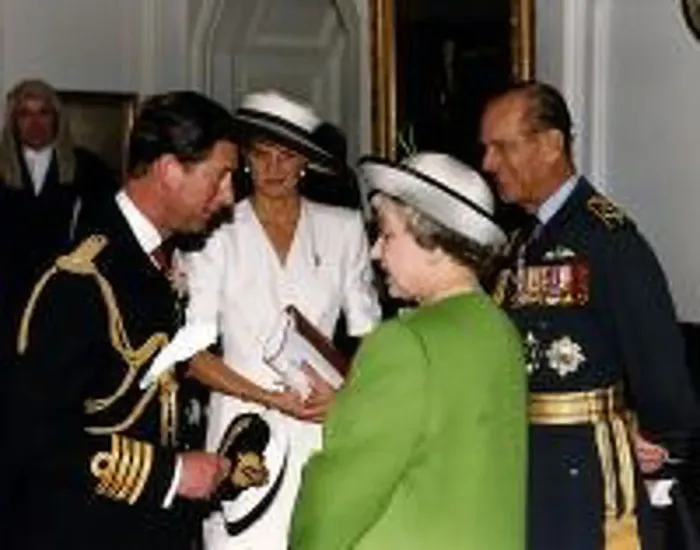 : The Queen, Prince Charles, Princess Diana and the Duke of Edinburgh arrive at the Mansion : The Queen, Prince Charles, Princess Diana and the Duke of Edinburgh arrive at the Mansion