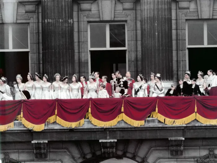Framed Print : The Queen with Prince Philip, Prince Charles, Princess Anne
