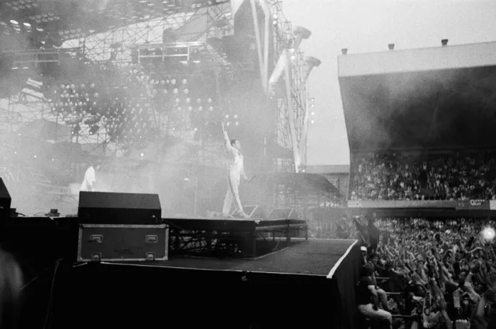 Framed Print : Queen (rock group) perform at St James Park, Stadium, Newcastle, England Framed Print : Queen (rock group) perform at St James Park, Stadium, Newcastle, England