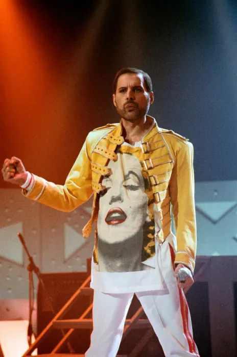 Framed Print : Queen rock group performing. Singer Freddie Mercury on stage