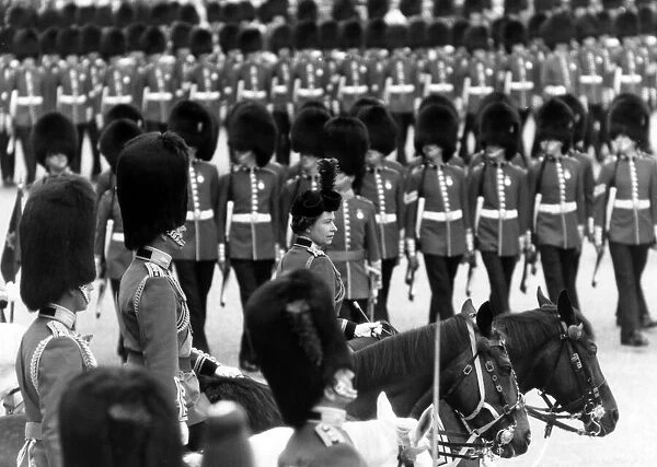 The Queen takes part in Trooping of the Colour ceremony with 2nd Battalion Coldstream