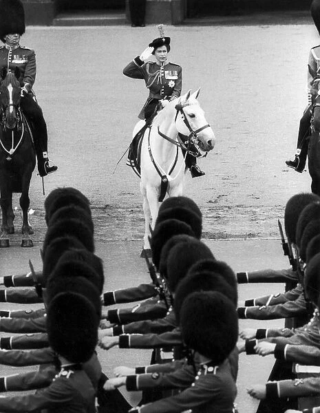 The Queen trooping the colour 1966. 13th June 1966