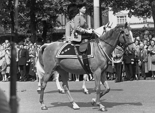 The Queen Trooping The Colour on Winston who was nine times the Sovereign