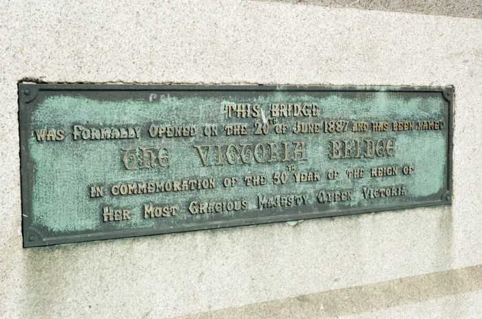 Framed Print : Queen Victoria Bridge Plaque, Thornby, 23rd September 1997 Framed Print : Queen Victoria Bridge Plaque, Thornby, 23rd September 1997