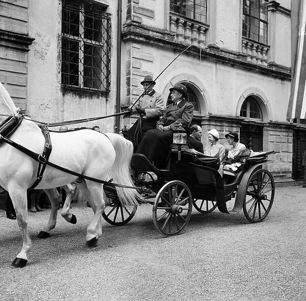 The Queen during her visit to West Germany. Pictured at Schloss Salem