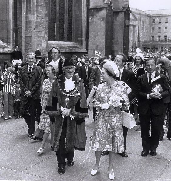 The Queen visited Bath in 1977, above, as part of her Silver Jubilee tour