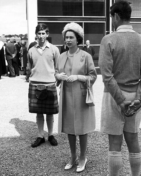 The Queen visiting Prince Charles at Gordonstoun School on his last day
