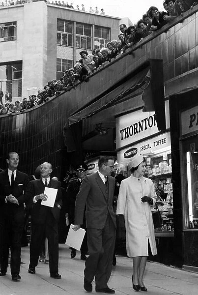 The Queen visits the Bull Ring in Birmingham. 24th May 1965