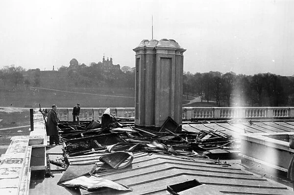 Queens House, Greenwich, following an air raid attack. 20th April 1941