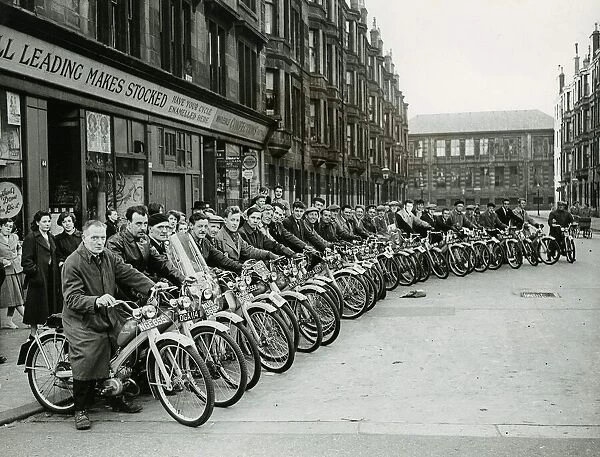 Quickly Club assembles outside Andy McNeil shop June 1956 Thirty members on their
