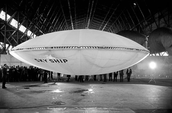 Very quietly, the worlds first flying Saucer, or Skyship as its designers prefer to call