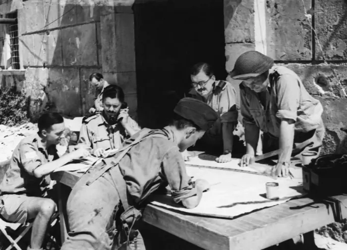 Framed Print : R. A. F. capture airfield in Comiso, Sicily. 27th July 1943 Framed Print : R. A. F. capture airfield in Comiso, Sicily. 27th July 1943