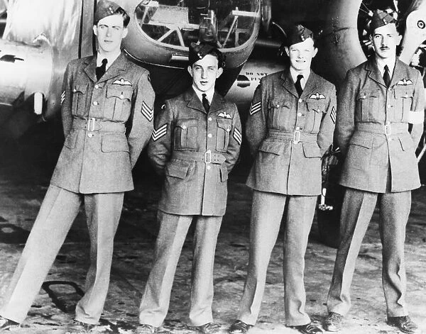 R. A. F. pilots with their wings Saskatchewan. Left to right: Sergeant Ready