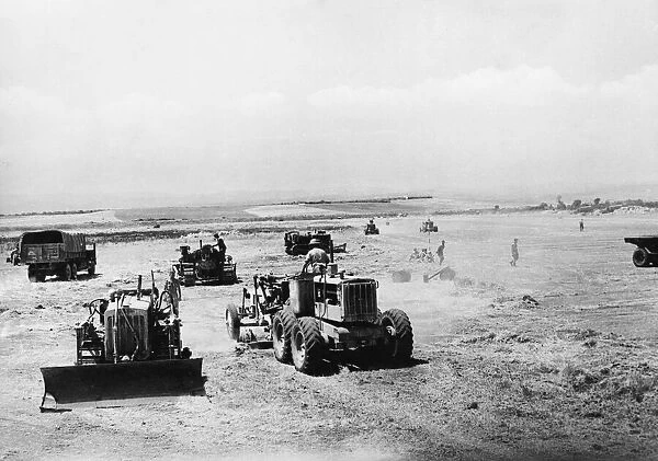R. A. F. prepare a new airfield in Sicily. When the Allied forces invaded Sicily