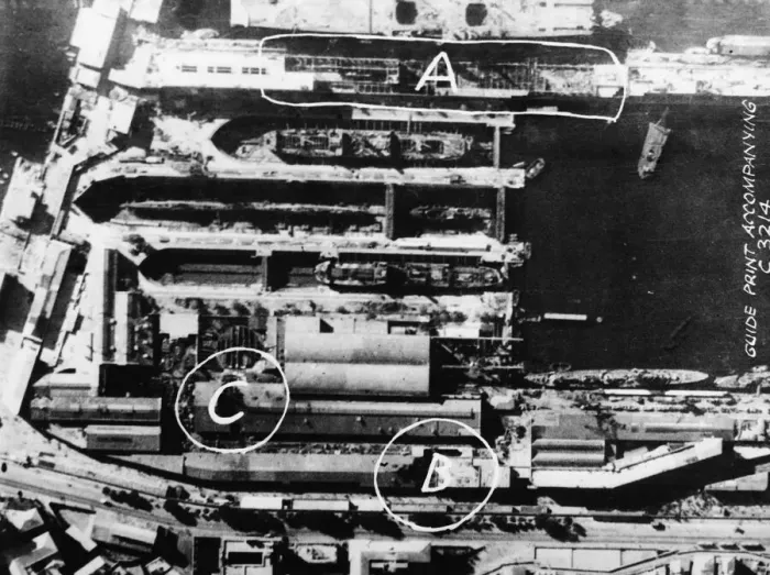 Framed Print : R. A. F raids on Genoa, reconnaissance reveals widespread damage Framed Print : R. A. F raids on Genoa, reconnaissance reveals widespread damage