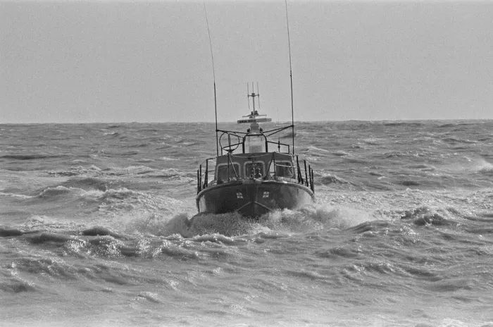 Framed Print : The R. N. L. B. Sealink Endeavour 12-002 Mersey Class Lifeboat seen here being put through Framed Print : The R. N. L. B. Sealink Endeavour 12-002 Mersey Class Lifeboat seen here being put through