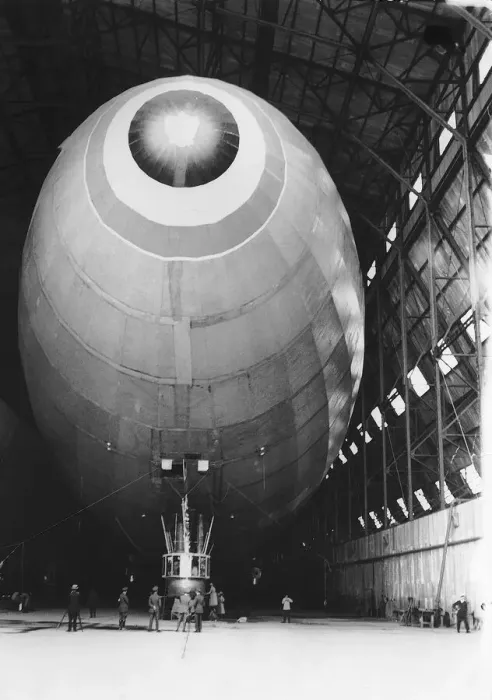 Framed Print : The R34 Airship The R34 being prepared for flight seen here in its shed