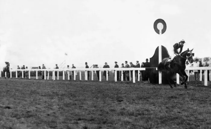 Framed Print : Racehorse Foinavon, ridden by jockey John Buckingham on his way to win the Grand national