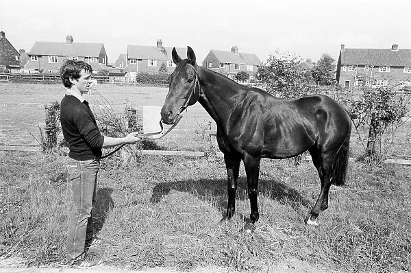 Racehorse Sea Pigeon winner of thirty-seven races, seen here with Steven Muldoon son of
