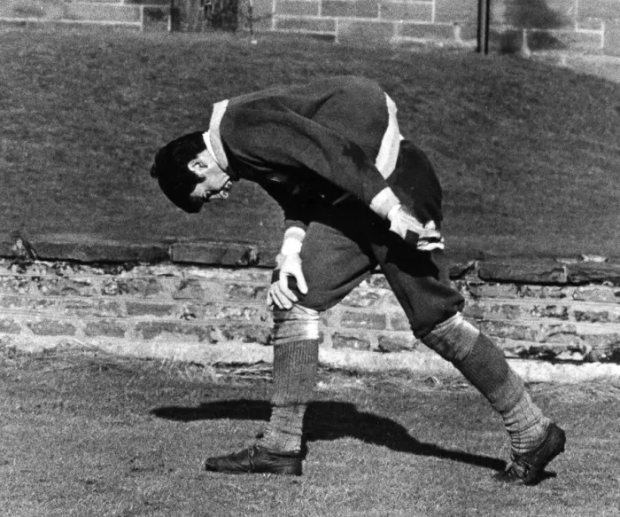 Framed Print : Racing Club of Argentina player Ruben Diaz goes down in pain during training at Troon