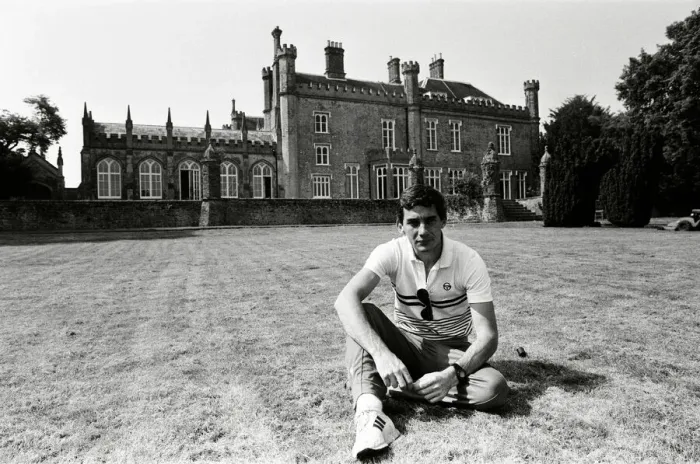 Framed Print : Racing driver Ayrton Senna at the Lotus Racing H. Q, Norfolk. 4th July 1985