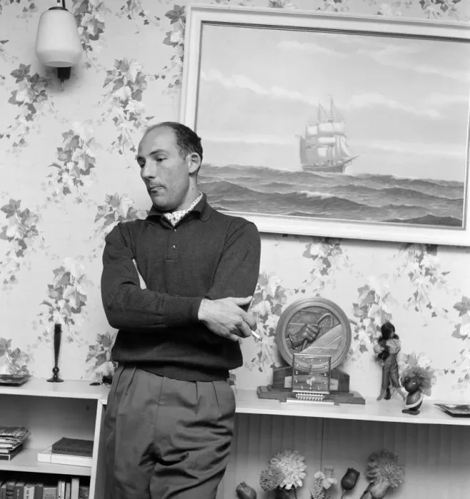 Framed Print : Racing driver Stirling Moss at his home in Mayfair. 13th March 1960 Framed Print : Racing driver Stirling Moss at his home in Mayfair. 13th March 1960