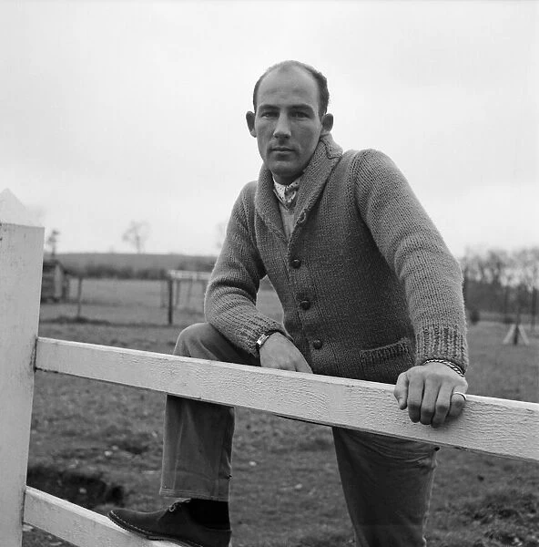 Racing driver Stirling Moss pictured at Nunney, near Frome, Somerset