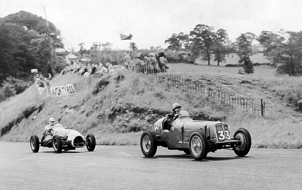 Racing practice at Oulton Park. 6th August 1954