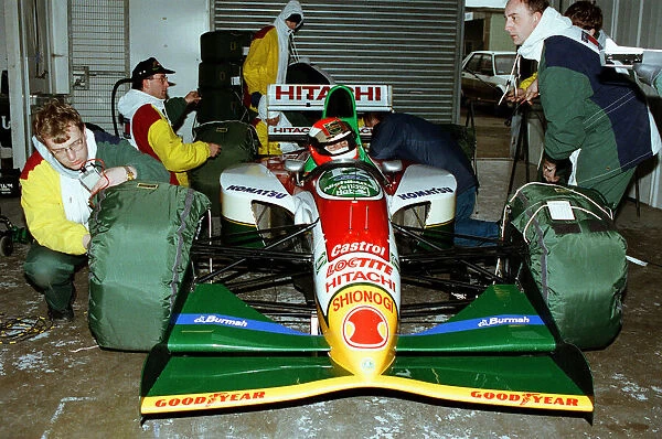 Racing at Silverstone. 3rd March 1993. Johnny Herbert in his Lotus