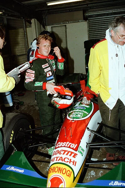 Racing at Silverstone. 3rd March 1993. Johnny Herbert about to get into his