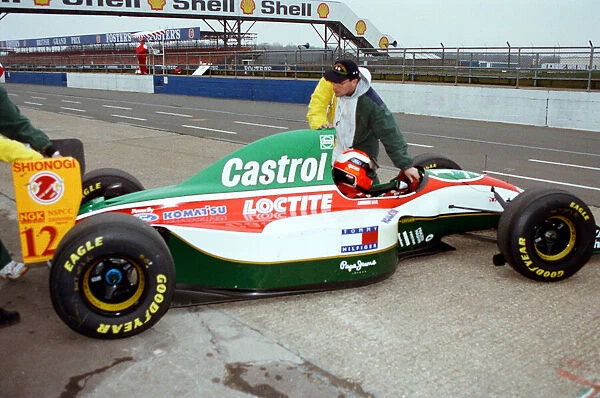 Racing at Silverstone. 3rd March 1993. Johnny Herbert in his Lotus