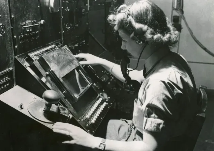 Framed Print : Radar Operator August 1945 WaF Radar Operator - Pictured airwoman plotting Framed Print : Radar Operator August 1945 WaF Radar Operator - Pictured airwoman plotting