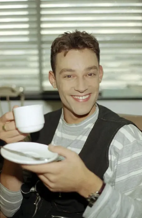 Framed Print : Radio DJ Toby Anstis drinking a cup of tea at The BBC in the Childrens BBC studio Framed Print : Radio DJ Toby Anstis drinking a cup of tea at The BBC in the Childrens BBC studio