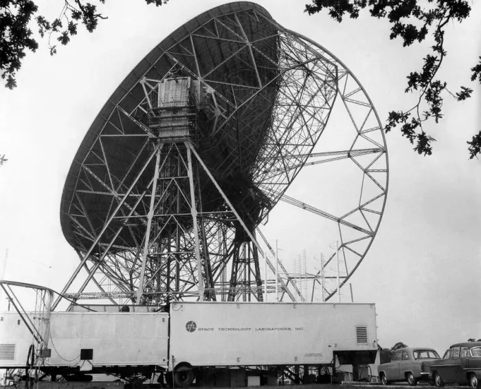 Framed Print : The Radio telescope at Jodrell Bank. December 1958 P009706