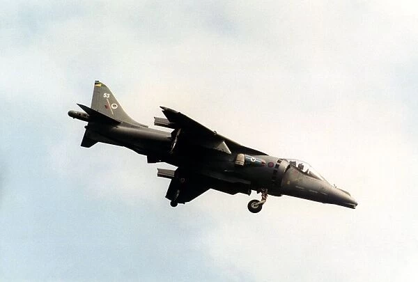 A RAF BAE Harrier II hovering at the Sunderland International Airshow