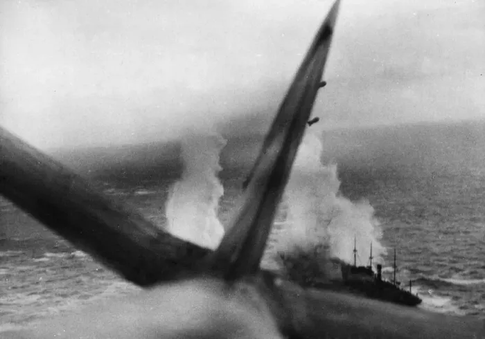 Framed Print : RAF Coastal Command Beaufighters attack enemy shipping in the waters of the North Sea off Framed Print : RAF Coastal Command Beaufighters attack enemy shipping in the waters of the North Sea off