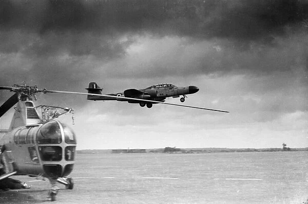 A RAF Gloster Meteor NF. 14 of No. 264 Squadron taking off from Baginton to start it